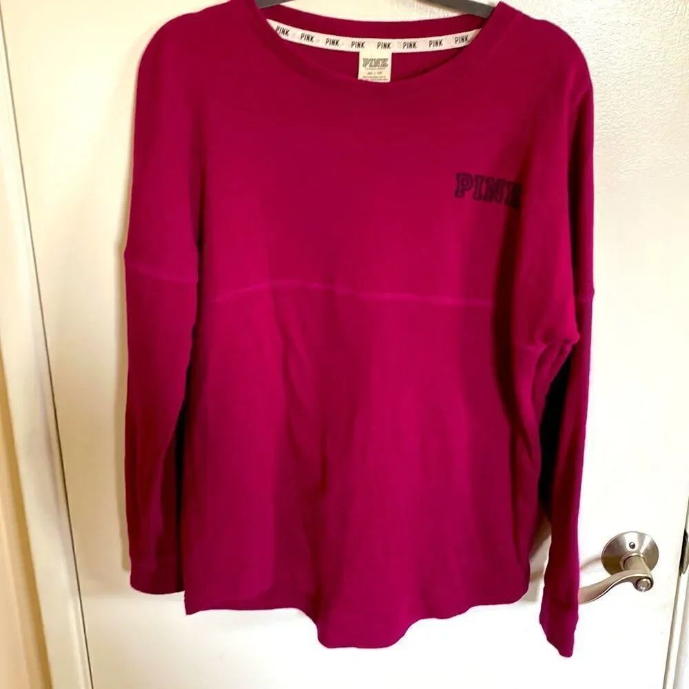 PINK- dark pink oversized pull over long sleeve- size XS